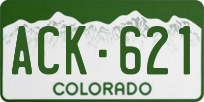 CO license plate ACK621