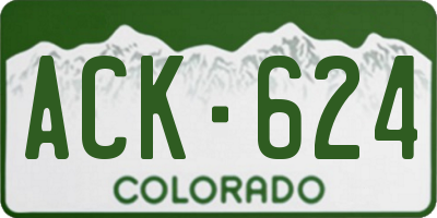 CO license plate ACK624