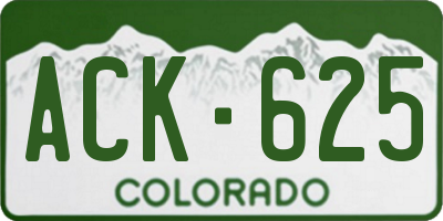 CO license plate ACK625