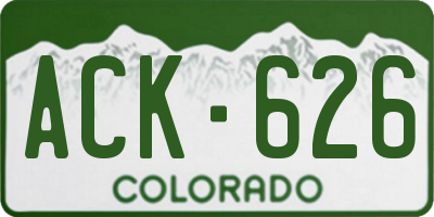 CO license plate ACK626