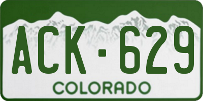 CO license plate ACK629