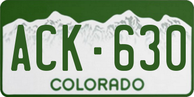 CO license plate ACK630