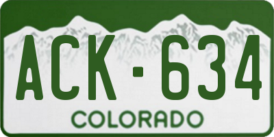 CO license plate ACK634