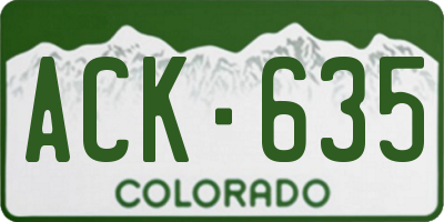 CO license plate ACK635