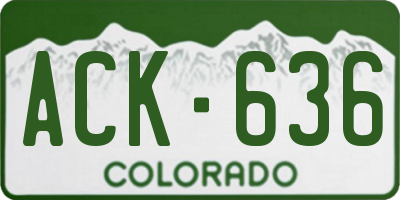 CO license plate ACK636
