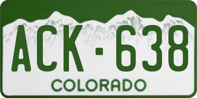 CO license plate ACK638