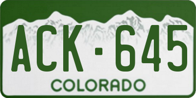 CO license plate ACK645
