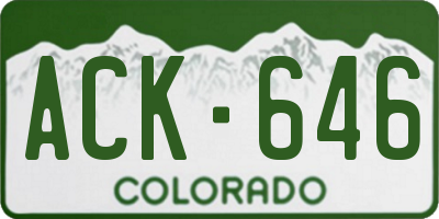 CO license plate ACK646