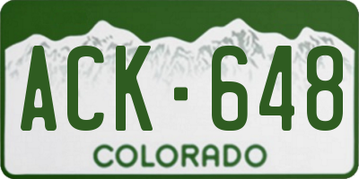 CO license plate ACK648