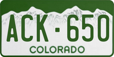 CO license plate ACK650