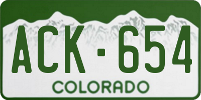CO license plate ACK654
