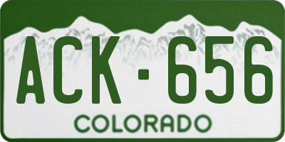 CO license plate ACK656