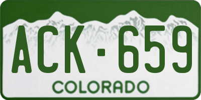 CO license plate ACK659