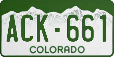 CO license plate ACK661