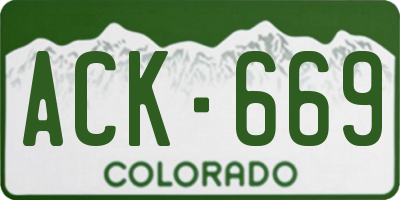 CO license plate ACK669