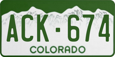 CO license plate ACK674