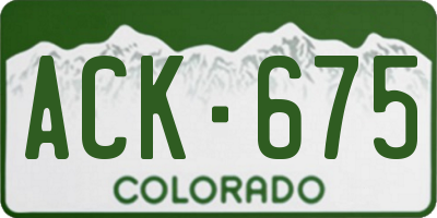 CO license plate ACK675