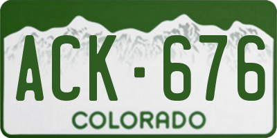CO license plate ACK676