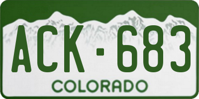 CO license plate ACK683