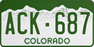 CO license plate ACK687