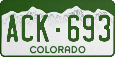 CO license plate ACK693
