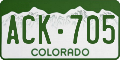 CO license plate ACK705