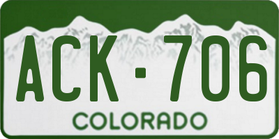 CO license plate ACK706