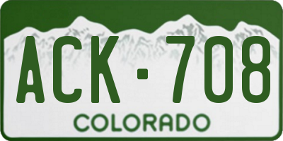 CO license plate ACK708