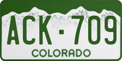 CO license plate ACK709
