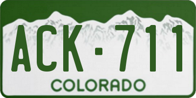 CO license plate ACK711