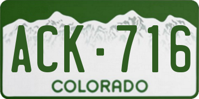 CO license plate ACK716