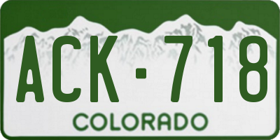 CO license plate ACK718