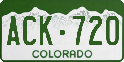 CO license plate ACK720