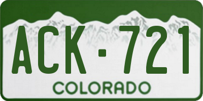 CO license plate ACK721