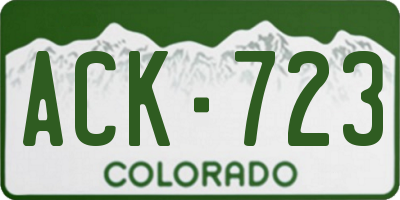 CO license plate ACK723