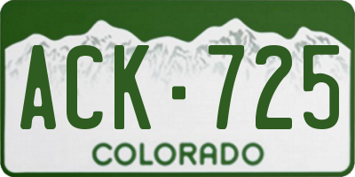CO license plate ACK725