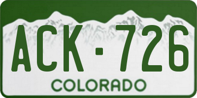 CO license plate ACK726