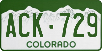 CO license plate ACK729