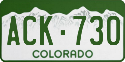 CO license plate ACK730