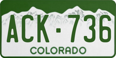 CO license plate ACK736