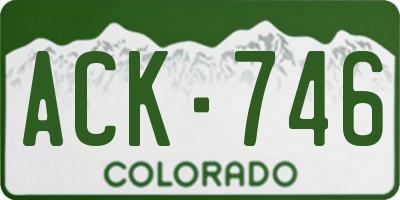CO license plate ACK746