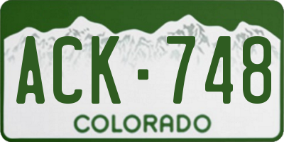 CO license plate ACK748
