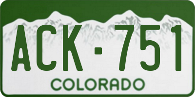 CO license plate ACK751
