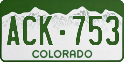 CO license plate ACK753