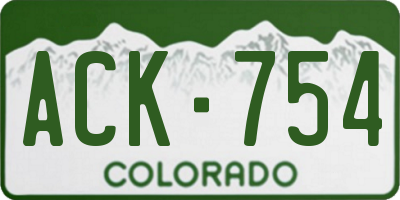 CO license plate ACK754