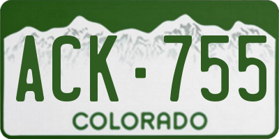 CO license plate ACK755