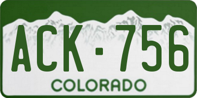 CO license plate ACK756