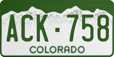CO license plate ACK758