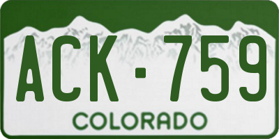 CO license plate ACK759