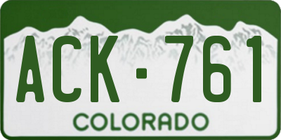 CO license plate ACK761